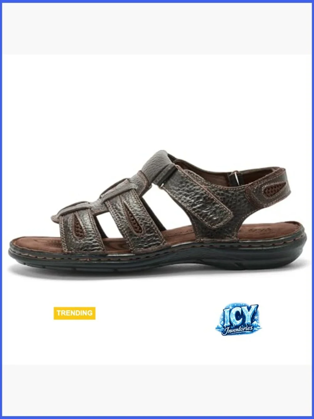 Open Toe Leather Fisherman Sandals Sport Hiking Outdoor Casual Summer